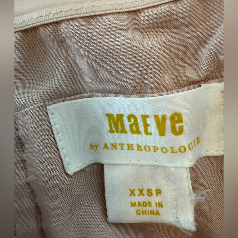 Anthropologie Strapless Blush Dress with Black Accents - Picture 5 of 5